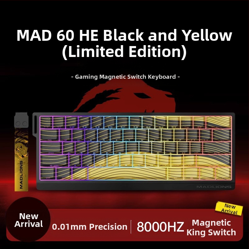 Kuumühendusega 68-minutilise viivitusega eSports HED60 klaviatuur, magnetiline telg, täisklahv, 68 klahvi, madal klahvistik, MA61