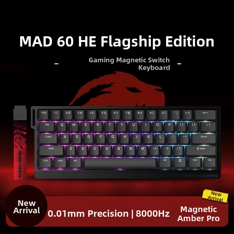 Kuumühendusega 68-minutilise viivitusega eSports HED60 klaviatuur, magnetiline telg, täisklahv, 68 klahvi, madal klahvistik, MA61