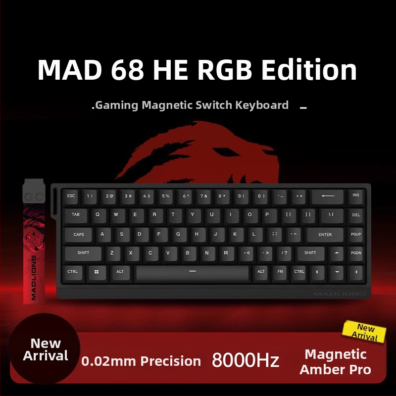 Kuumühendusega 68-minutilise viivitusega eSports HED60 klaviatuur, magnetiline telg, täisklahv, 68 klahvi, madal klahvistik, MA61