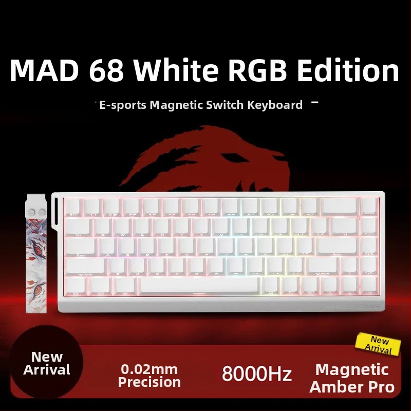 Kuumühendusega 68-minutilise viivitusega eSports HED60 klaviatuur, magnetiline telg, täisklahv, 68 klahvi, madal klahvistik, MA61