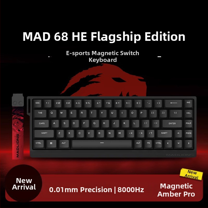 Kuumühendusega 68-minutilise viivitusega eSports HED60 klaviatuur, magnetiline telg, täisklahv, 68 klahvi, madal klahvistik, MA61