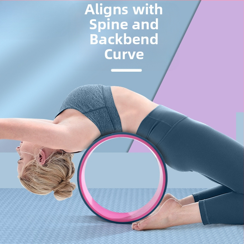 Йога колело с отворен гръб за начинаещи, спомагателни инструменти за огъване на гърба, тънко рамо, тънък гръб, материал, пръстен за пилатес, въртящо се колело за гръб