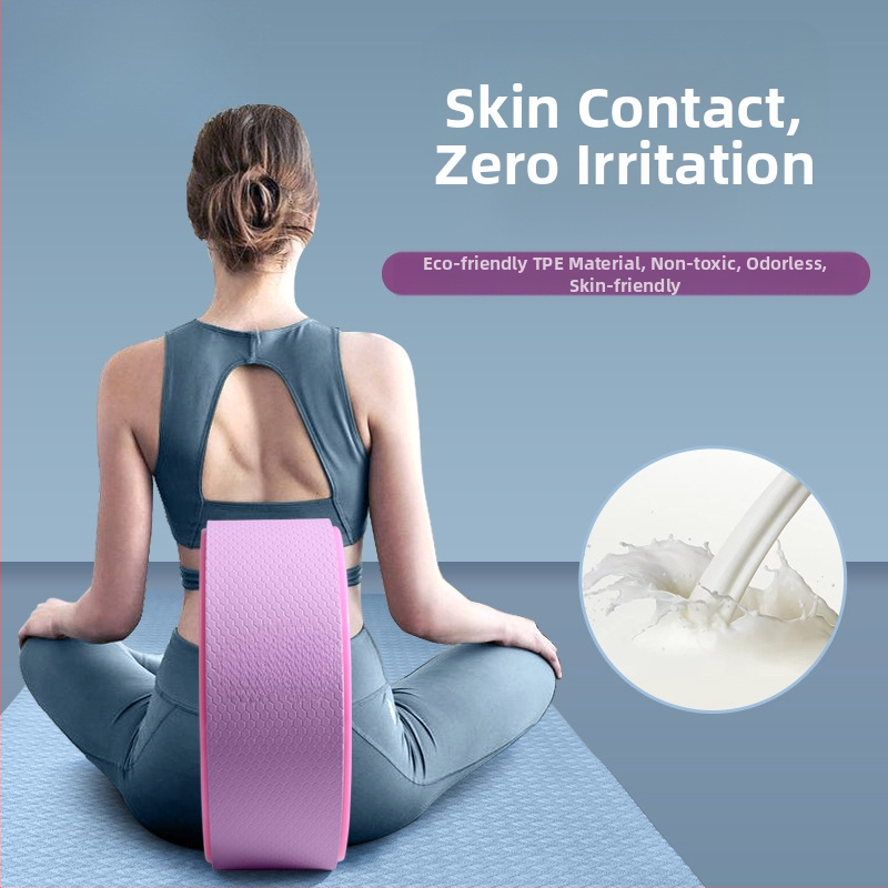 Йога колело с отворен гръб за начинаещи, спомагателни инструменти за огъване на гърба, тънко рамо, тънък гръб, материал, пръстен за пилатес, въртящо се колело за гръб