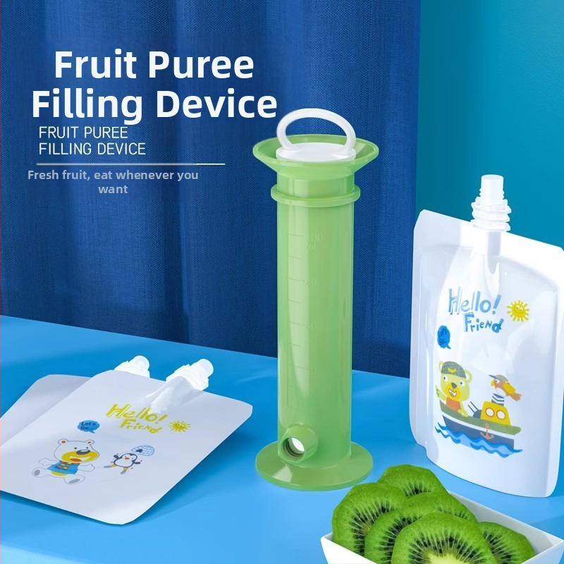 Dispozitiv simplu de umplere a hranei pentru bebeluși, tip seringă, separator pentru pungi de piure de fructe pentru bebeluși, dispozitiv de împărțire a hranei pentru bebeluși