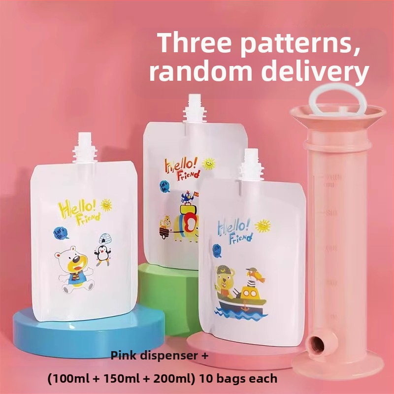 Lihtne süstlatüüpi imikutoidu täiteaine, imikutoidu püree koti jagaja, imikutoidu jagamise vidin