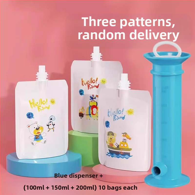 Lihtne süstlatüüpi imikutoidu täiteaine, imikutoidu püree koti jagaja, imikutoidu jagamise vidin