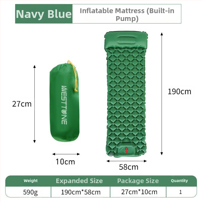 J1U.Westtune ülikerge täispuhutav madrats õues kasutamiseks mõeldud telk, magamisalus, paksendatud ja mugav õhkpadi, kaitse ühe inimese eest
