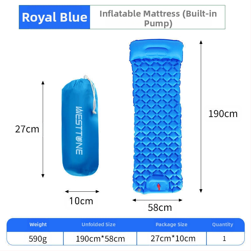 J1U.Westtune ülikerge täispuhutav madrats õues kasutamiseks mõeldud telk, magamisalus, paksendatud ja mugav õhkpadi, kaitse ühe inimese eest