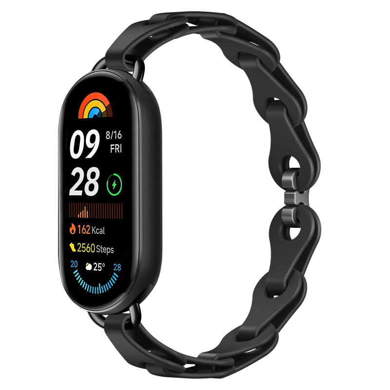 Sobib Xiaomi Mi Band 9 kellarihmale, moodne väljalõigatud käevõru, silikoonist kellarihm, Xiaomi 8 universaalne eramudel, asenduskäepael