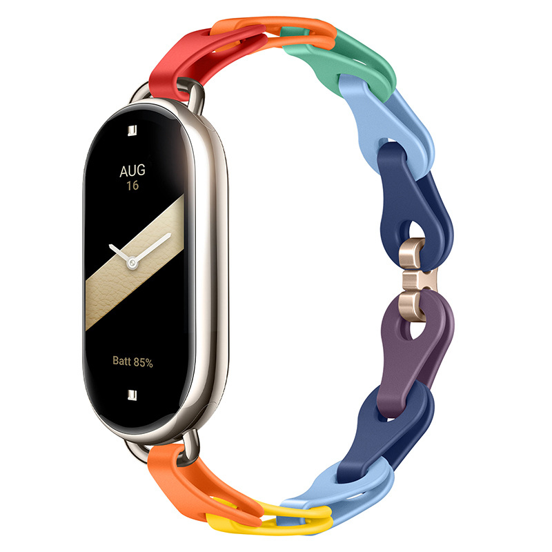 Sobib Xiaomi Mi Band 9 kellarihmale, moodne väljalõigatud käevõru, silikoonist kellarihm, Xiaomi 8 universaalne eramudel, asenduskäepael