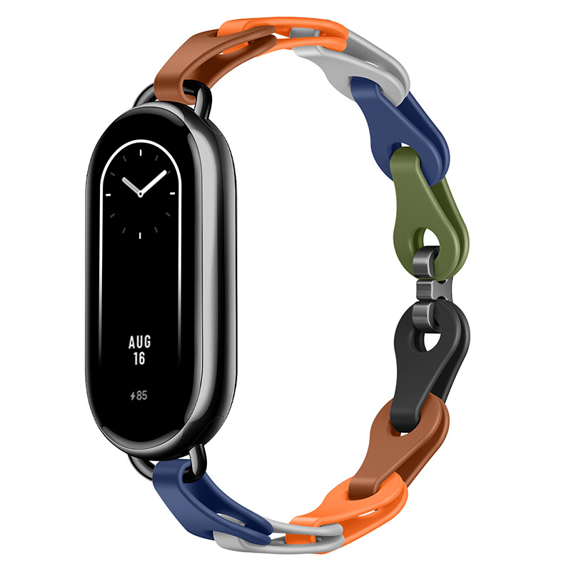 Sobib Xiaomi Mi Band 9 kellarihmale, moodne väljalõigatud käevõru, silikoonist kellarihm, Xiaomi 8 universaalne eramudel, asenduskäepael