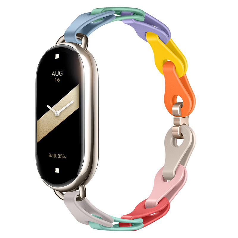 Sobib Xiaomi Mi Band 9 kellarihmale, moodne väljalõigatud käevõru, silikoonist kellarihm, Xiaomi 8 universaalne eramudel, asenduskäepael