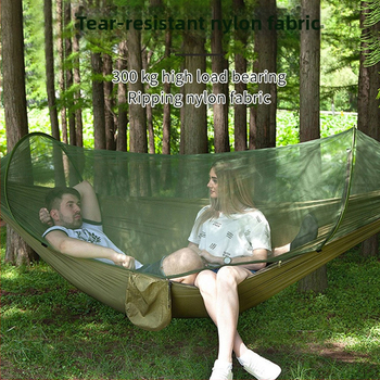 Kempinga šūpuļtīkls āra lietošanai ar pretapgāšanās funkciju, vasaras vienvietīgs un divvietīgs kempinga artefakts ar moskītu tīklu, mājsaimniecības šūpuļtīkls pret odiem