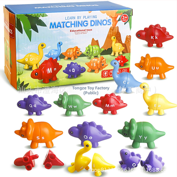 Pārrobežu bērnu agrīnās izglītības dinozauru burtu saskaņošanas rotaļlieta skaitļu skaitīšanas modeļa saskaņošana apgaismības kognitīvo mācību līdzekļu vairumtirdzniecība