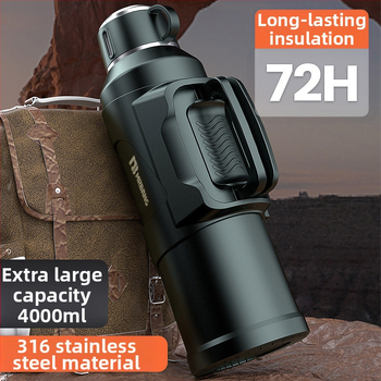 Termosas 316 Lauko didelės talpos termosas Nešiojamas termosas Automobiliui su arbatos dėžutės filtru Arbatos termosas