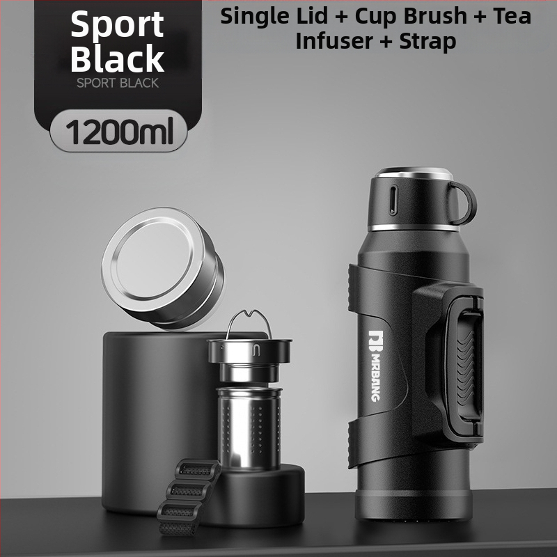 Termosas 316 Lauko didelės talpos termosas Nešiojamas termosas Automobiliui su arbatos dėžutės filtru Arbatos termosas