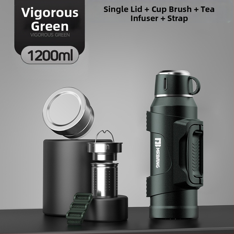 Termosas 316 Lauko didelės talpos termosas Nešiojamas termosas Automobiliui su arbatos dėžutės filtru Arbatos termosas