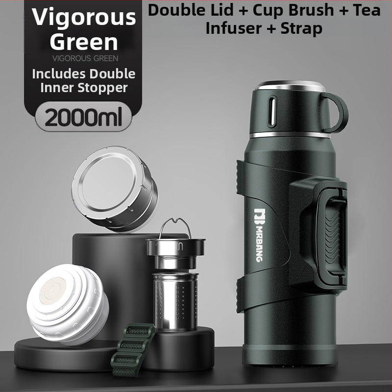 Termosas 316 Lauko didelės talpos termosas Nešiojamas termosas Automobiliui su arbatos dėžutės filtru Arbatos termosas