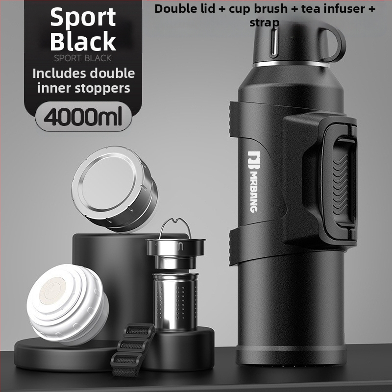 Termosas 316 Lauko didelės talpos termosas Nešiojamas termosas Automobiliui su arbatos dėžutės filtru Arbatos termosas