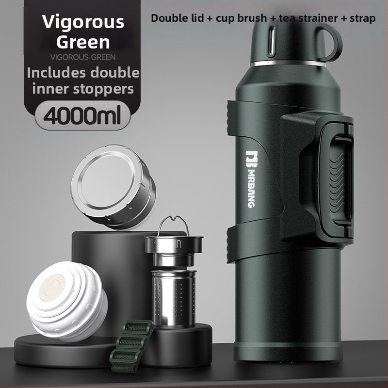 Termosas 316 Lauko didelės talpos termosas Nešiojamas termosas Automobiliui su arbatos dėžutės filtru Arbatos termosas