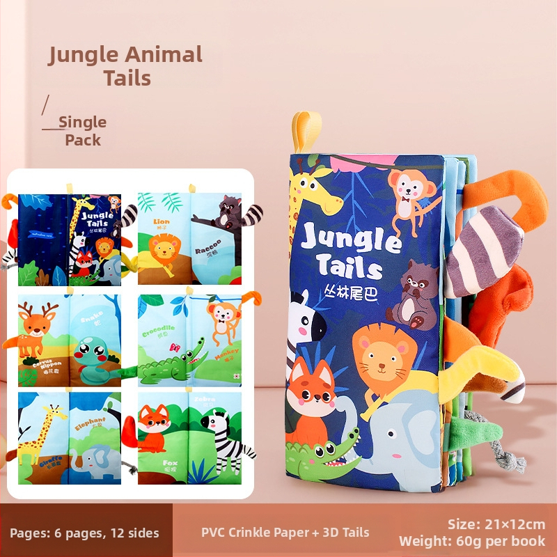 Tarpvalstybinė vaikų uodegos audinio knyga, edukacinė žaislų knyga, negali suplėšyti kūdikio audinio knygos žiedo popieriaus, nušvitimo knyga, ankstyvojo ugdymo žaislai