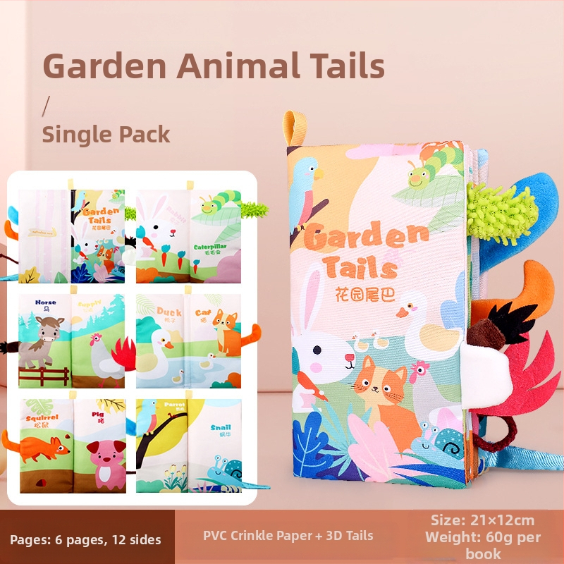 Tarpvalstybinė vaikų uodegos audinio knyga, edukacinė žaislų knyga, negali suplėšyti kūdikio audinio knygos žiedo popieriaus, nušvitimo knyga, ankstyvojo ugdymo žaislai