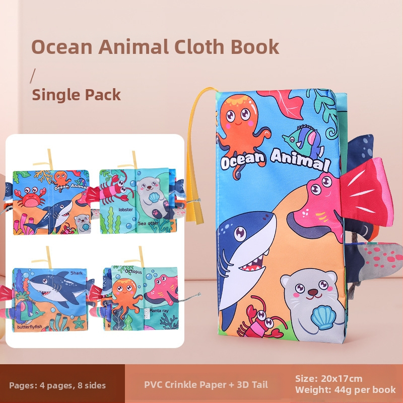 Tarpvalstybinė vaikų uodegos audinio knyga, edukacinė žaislų knyga, negali suplėšyti kūdikio audinio knygos žiedo popieriaus, nušvitimo knyga, ankstyvojo ugdymo žaislai