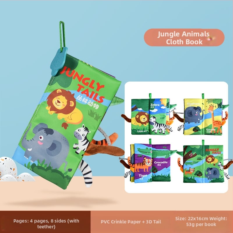 Tarpvalstybinė vaikų uodegos audinio knyga, edukacinė žaislų knyga, negali suplėšyti kūdikio audinio knygos žiedo popieriaus, nušvitimo knyga, ankstyvojo ugdymo žaislai