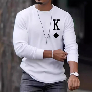 Мъжки дизайн, семпъл, ежедневен, моден, свободен, пуловер с дълъг ръкав, ME1