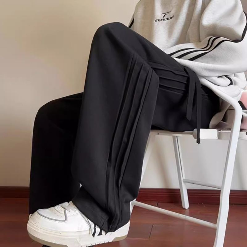 Meeste rasked dressipüksid sügiseks ja talveks, uued, trendikad, laiad, sportlikud püksid, lahtised, universaalsed, sirged, paksendatud, vabaaja