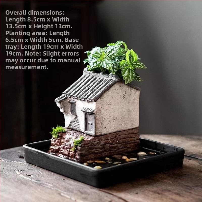 Декорация от бамбукови саксии за цветя в ретро стил, креативна зелена саксия за цветя в аквариум, пейзажна декорация за домашен офис