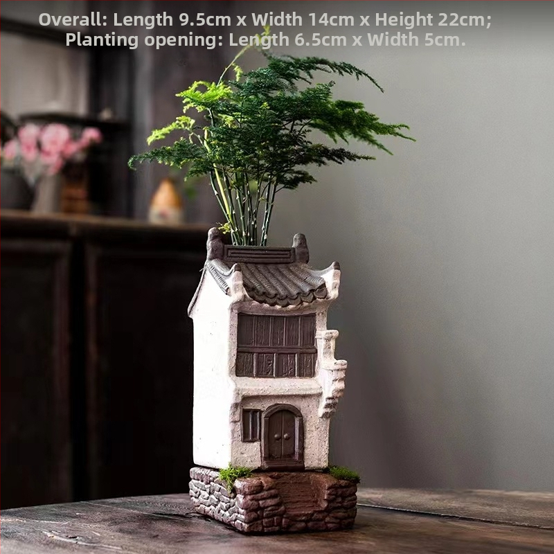 Декорация от бамбукови саксии за цветя в ретро стил, креативна зелена саксия за цветя в аквариум, пейзажна декорация за домашен офис