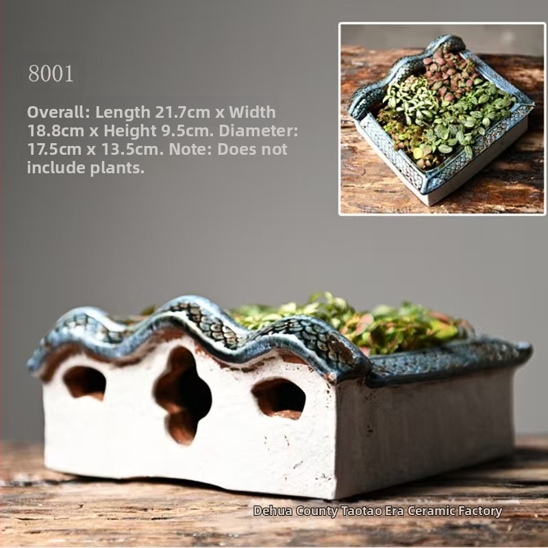 Декорация от бамбукови саксии за цветя в ретро стил, креативна зелена саксия за цветя в аквариум, пейзажна декорация за домашен офис