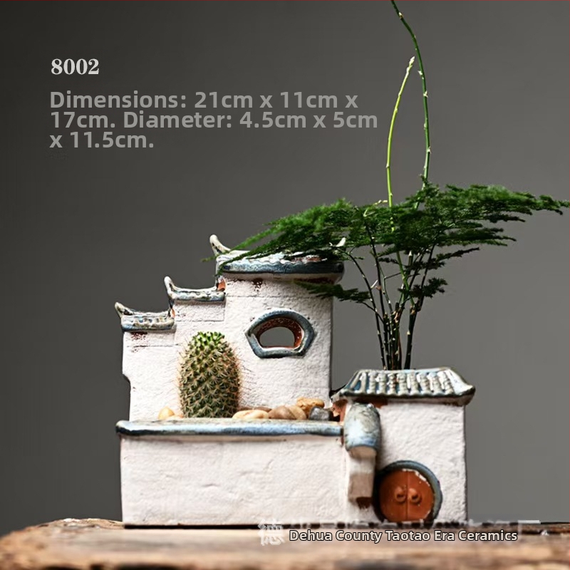 Декорация от бамбукови саксии за цветя в ретро стил, креативна зелена саксия за цветя в аквариум, пейзажна декорация за домашен офис