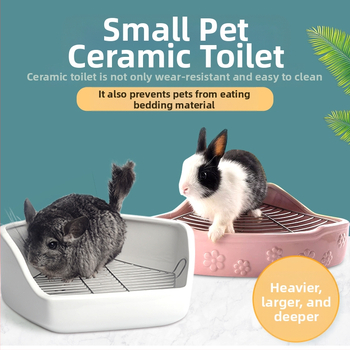 Τουαλέτα Totoro Κεραμική σε σχήμα βεντάλιας, με υπέρβαρη τουαλέτα για κουνέλι, σκίουρος, ινδικό χοιρίδιο, αντι-ανατροπή, τουαλέτα με αντι-πιτσιλίσματα