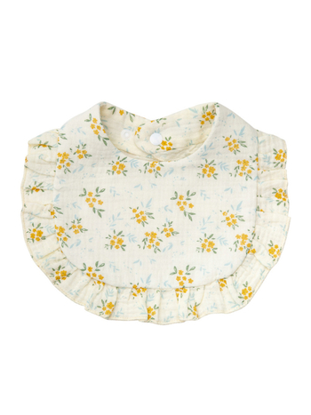 Бебешки лигавник с волани, памучен марлев, дантелен, в стил „инс“