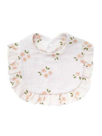 Бебешки лигавник с волани, памучен марлев, дантелен, в стил „инс“