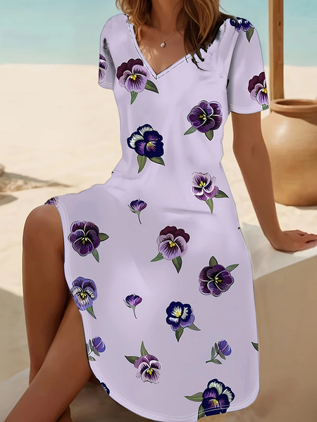 Euroopa ja Ameerika piiriülene uus sõltumatu jaama 3D-prinditud naiste prantsuse moodne V-kaelusega pühade suvekleit