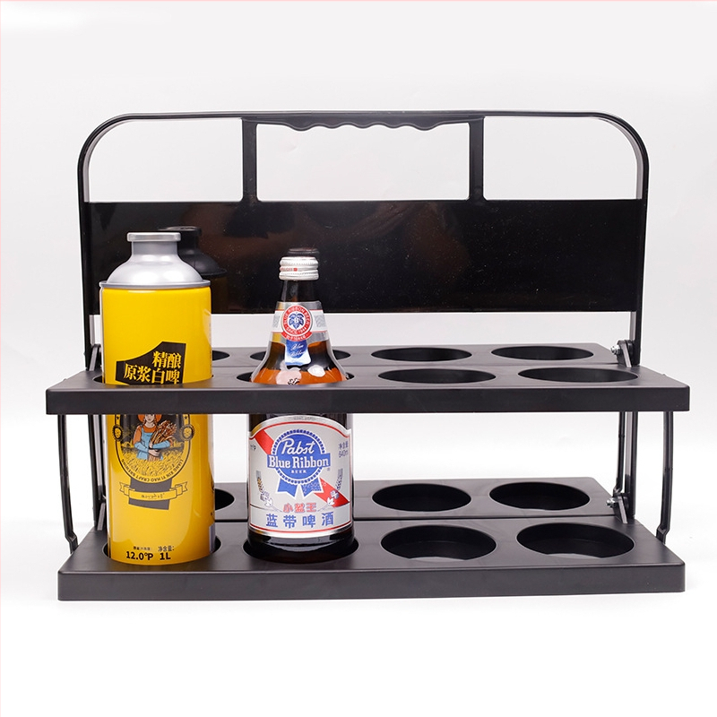 Сгъваема стойка за вино с осем отвора, осем глави, преносима стойка за напитки, спортна поставка за бутилки с вода