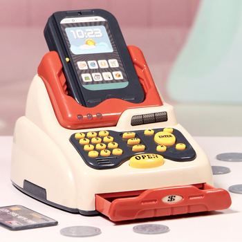 Piiriülene laste simulatsiooniga supermarketi jäätise ostukorvi komplekt krediitkaardiskanneriga pere kassapidaja supermarketi mänguasjad