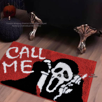 Piiriülene Halloweeni naljaka kujuga kašmiirist vannitoa libisemiskindel matt, koomiksiga sissepääsu uksematt, Temu dropshipping põrandamatt