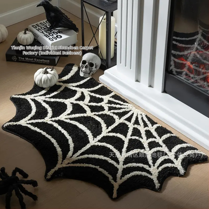 Piiriülene Halloweeni naljaka kujuga kašmiirist vannitoa libisemiskindel matt, koomiksiga sissepääsu uksematt, Temu dropshipping põrandamatt