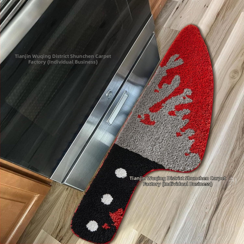 Piiriülene Halloweeni naljaka kujuga kašmiirist vannitoa libisemiskindel matt, koomiksiga sissepääsu uksematt, Temu dropshipping põrandamatt