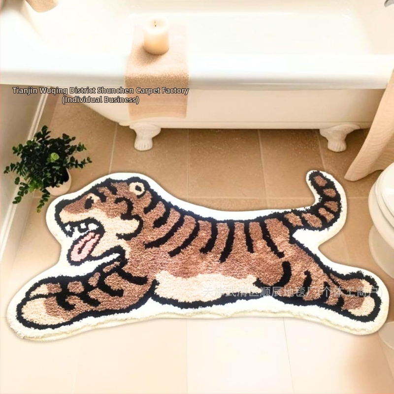 Piiriülene Halloweeni naljaka kujuga kašmiirist vannitoa libisemiskindel matt, koomiksiga sissepääsu uksematt, Temu dropshipping põrandamatt