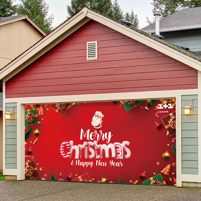 Kalėdiniai lauko garažai puošia foną, audinį, šventinę atmosferą, gobelenus, tarpvalstybinį šaltinį, „Amazon“ sprogimus