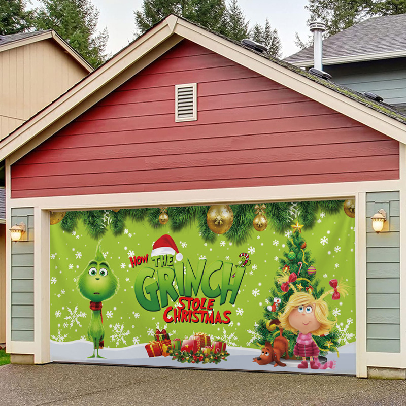 Kalėdiniai lauko garažai puošia foną, audinį, šventinę atmosferą, gobelenus, tarpvalstybinį šaltinį, „Amazon“ sprogimus