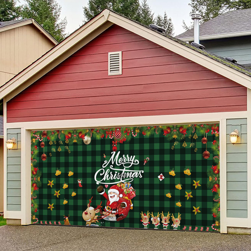 Kalėdiniai lauko garažai puošia foną, audinį, šventinę atmosferą, gobelenus, tarpvalstybinį šaltinį, „Amazon“ sprogimus