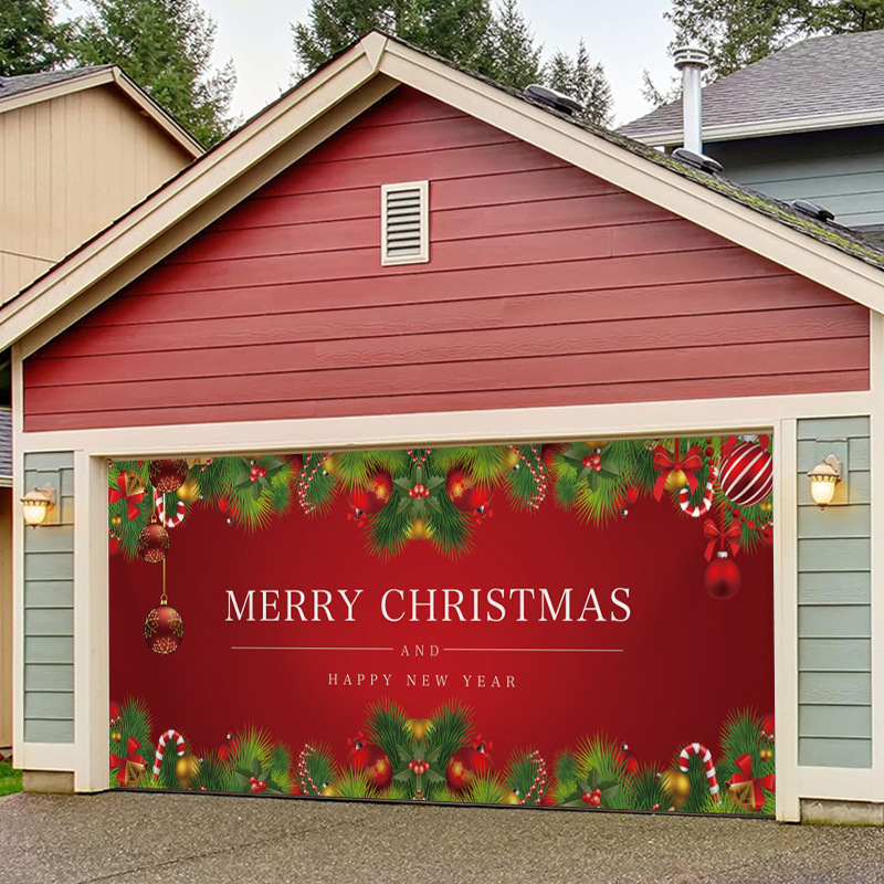 Kalėdiniai lauko garažai puošia foną, audinį, šventinę atmosferą, gobelenus, tarpvalstybinį šaltinį, „Amazon“ sprogimus