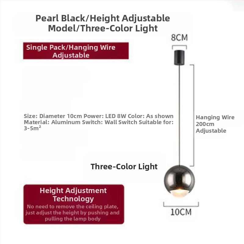 Öökülje rippvalgusti internetist populaarne rippvalgusti reguleeritava kõrgusega magamistoa öökülje rippvalgusti uue stiiliga väike rippvalgusti ühe kangaga nööriga rippvalgusti