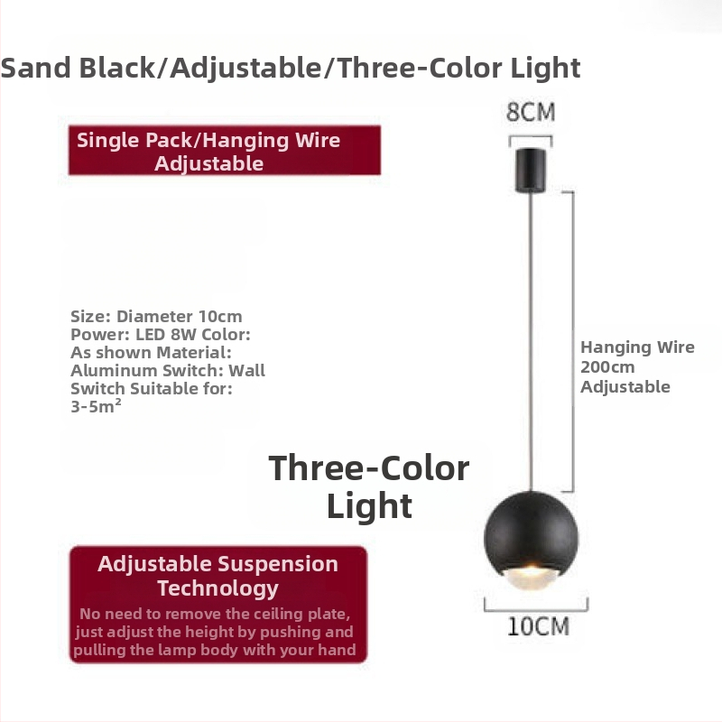 Öökülje rippvalgusti internetist populaarne rippvalgusti reguleeritava kõrgusega magamistoa öökülje rippvalgusti uue stiiliga väike rippvalgusti ühe kangaga nööriga rippvalgusti